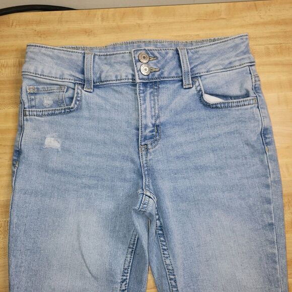 SO Light Wash Girls Distressed Flare Denim Jeans Size 8 - Picture 4 of 6